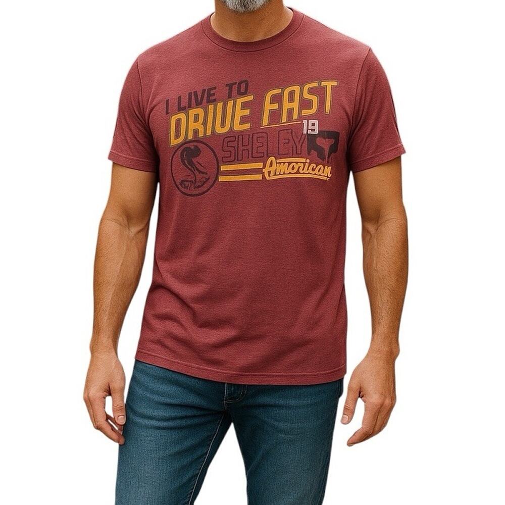 Shelby Official "I Live to Drive Fast" Shelby American Graphic T-shirt Red XL